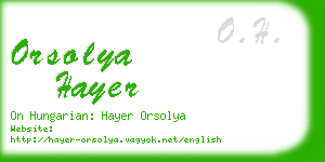 orsolya hayer business card